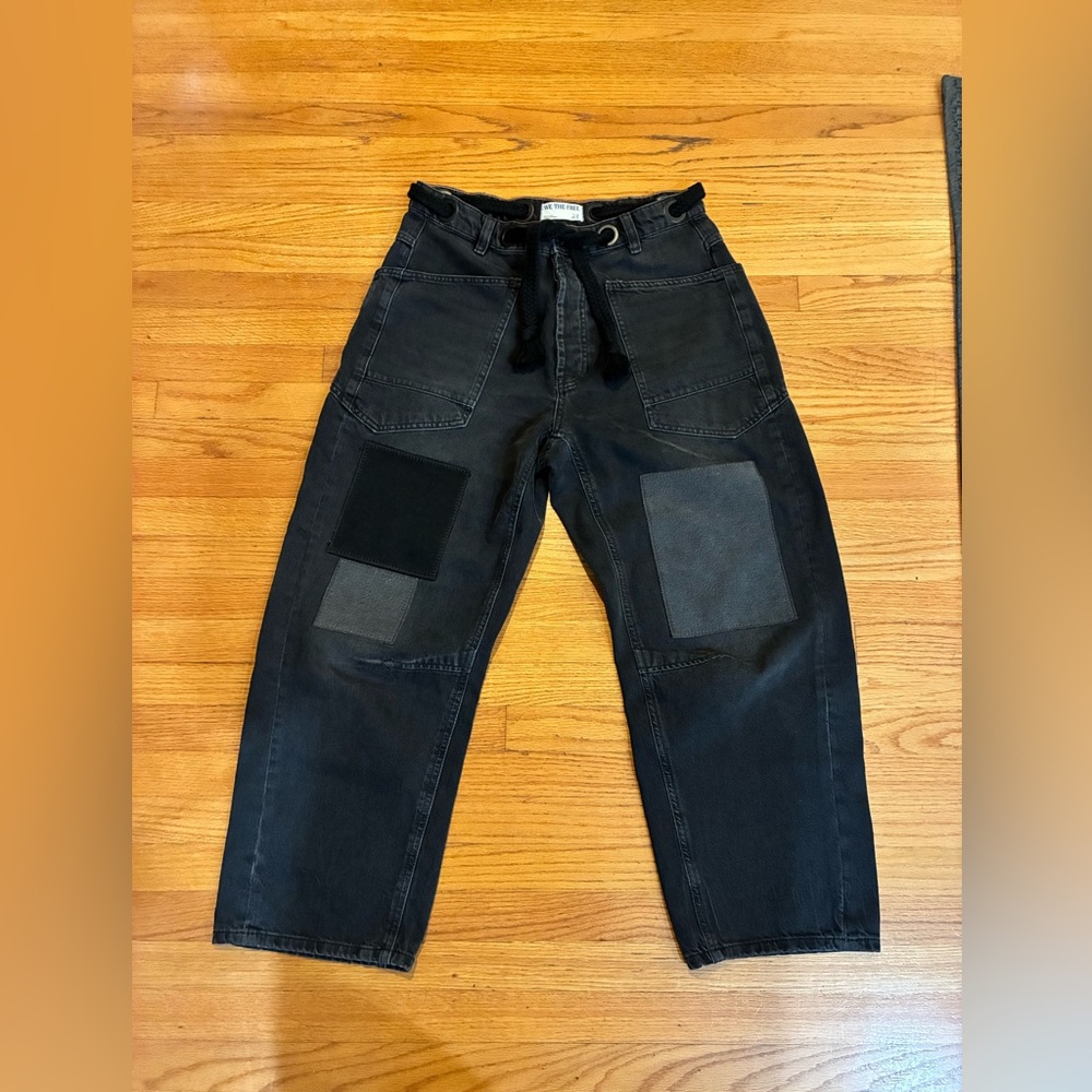 FREE PEOPLE - We The Free Moxie Pull-On Barrel Jeans size 28 color Night Hawk